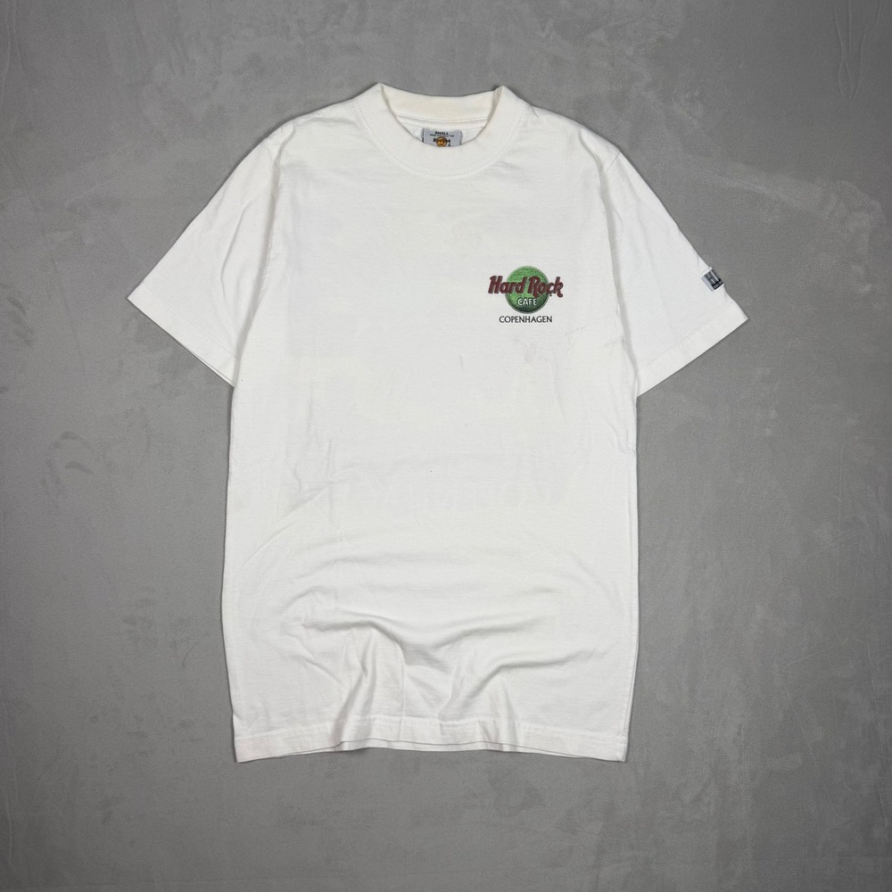 90s Mens Hard Rock Cafe Copenhagen Heavy Graphic T-Shirt Small